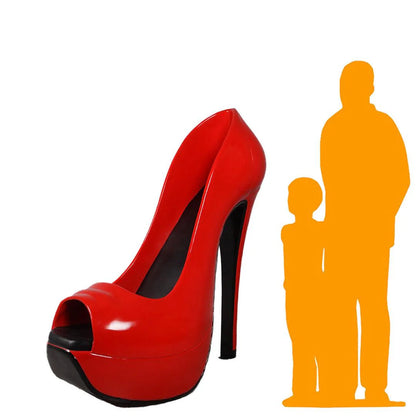 Red Stiletto High Heel Shoe Over Sized Statue