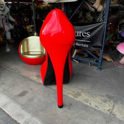 Red Stiletto High Heel Shoe Over Sized Statue