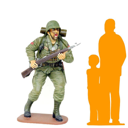 American Soldier Life Size Statue - LM Treasures Prop Rentals 
