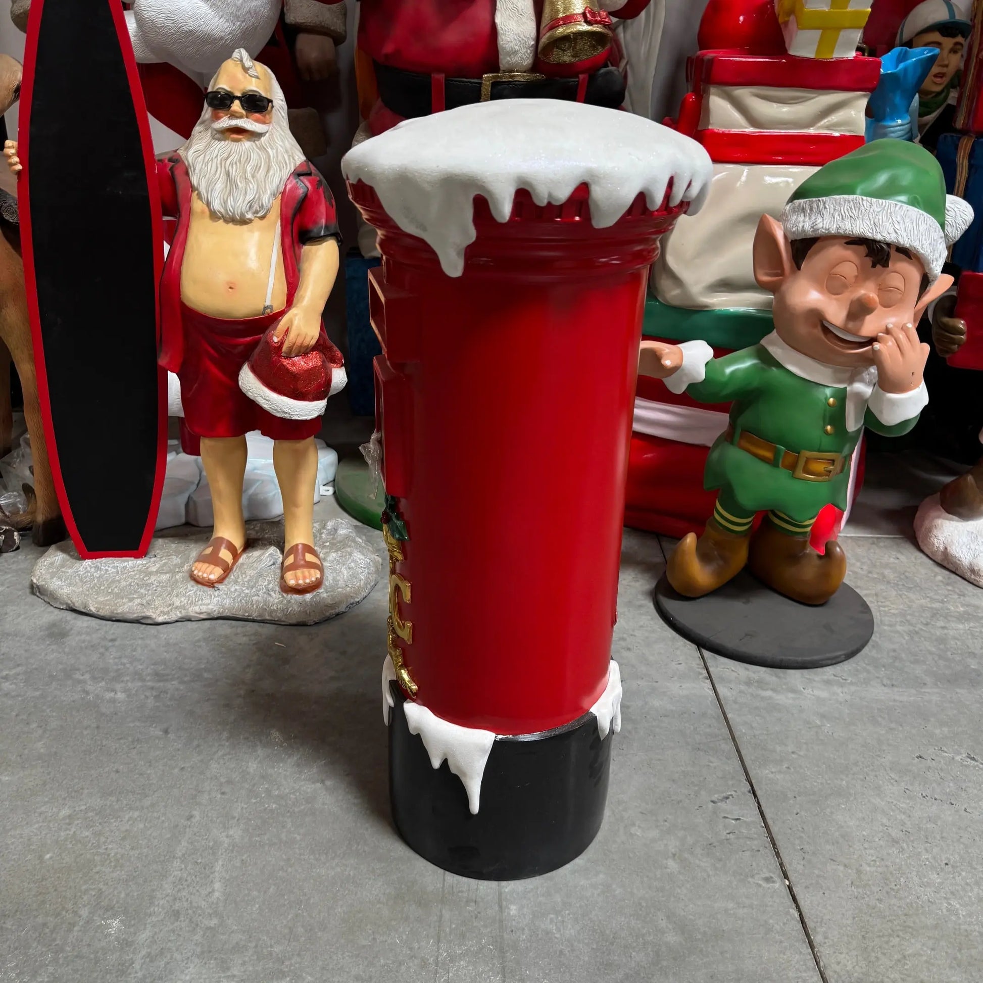 Small Santa's Snow Mailbox Statue S0141S-180031-H