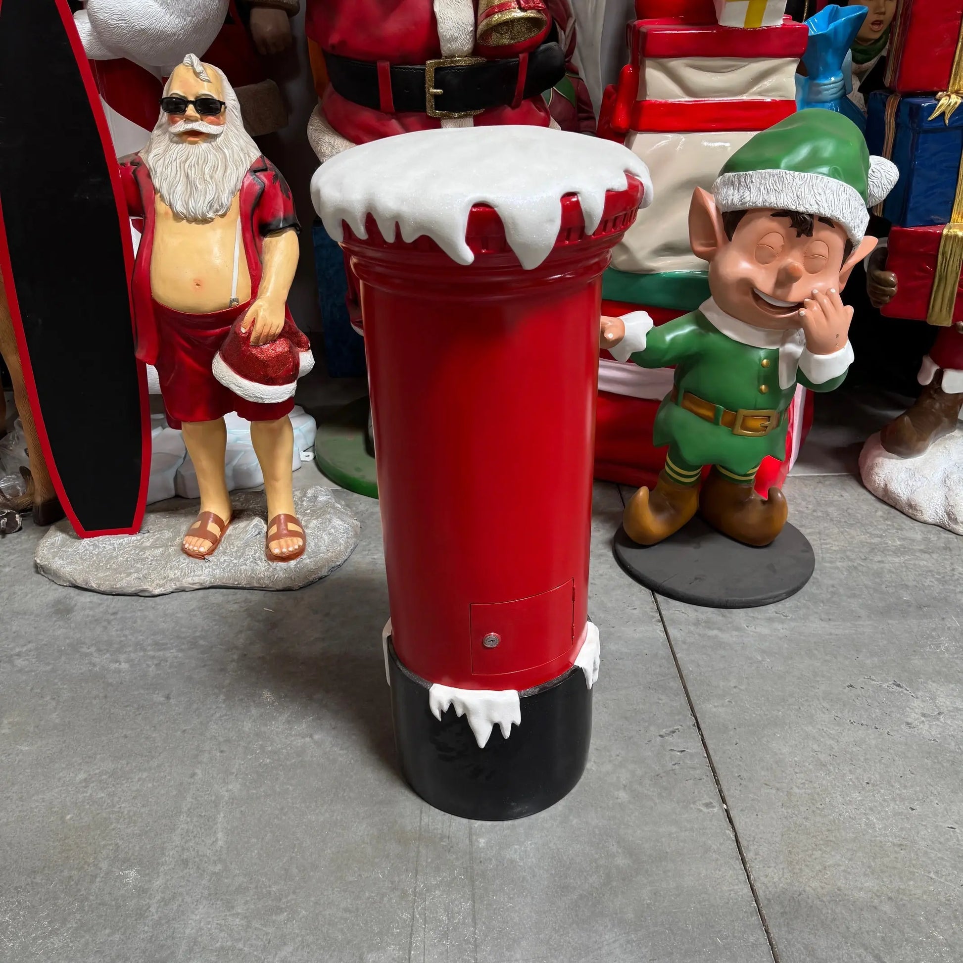 Small Santa's Snow Mailbox Statue S0141S-180031-H