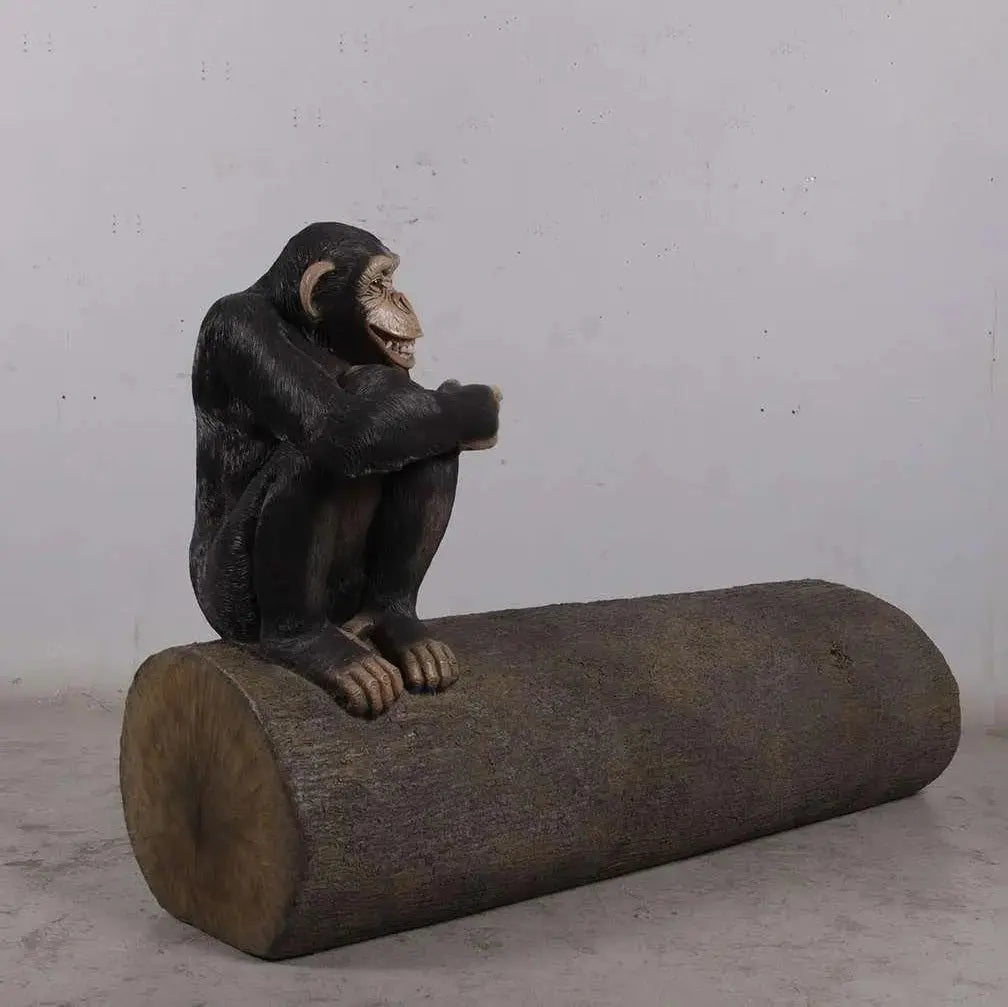 Monkey On Tree Trunk Statue A0717-180038-H