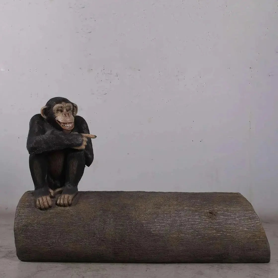 Monkey On Tree Trunk Statue A0717-180038-H