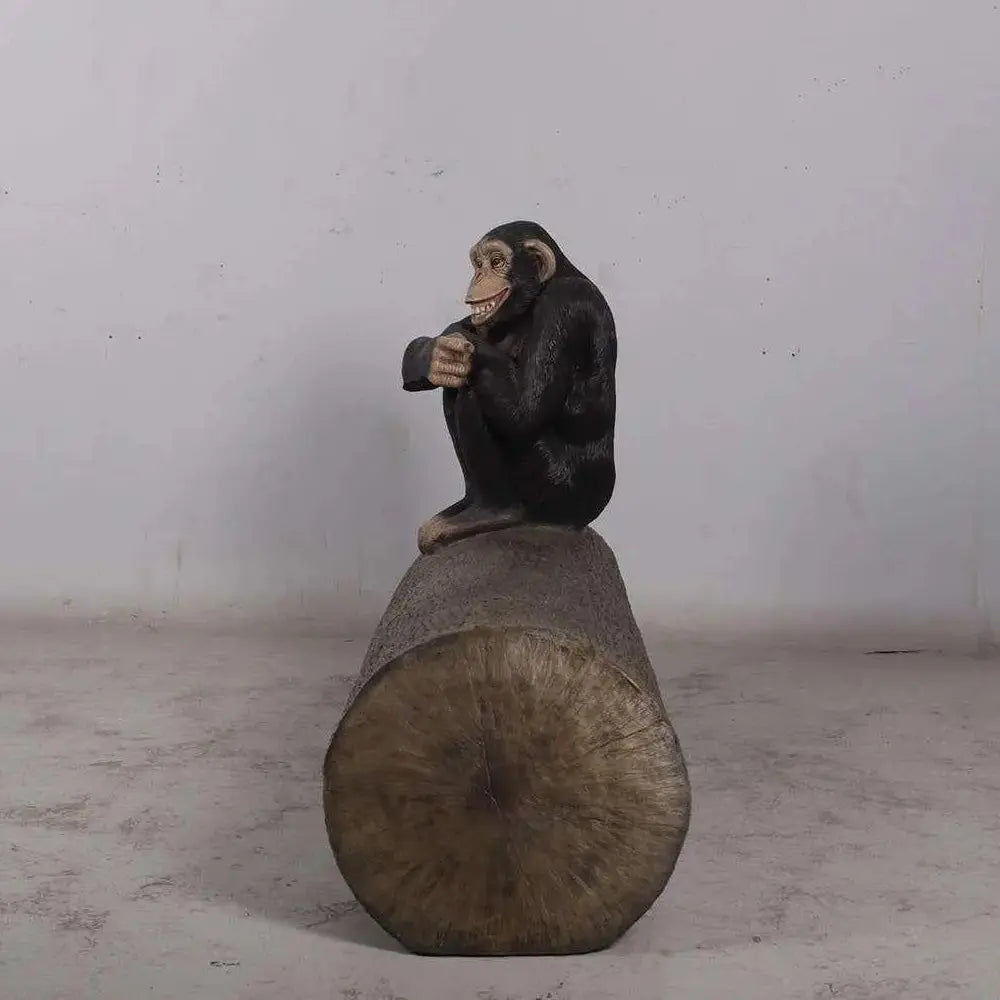 Monkey On Tree Trunk Statue A0717-180038-H