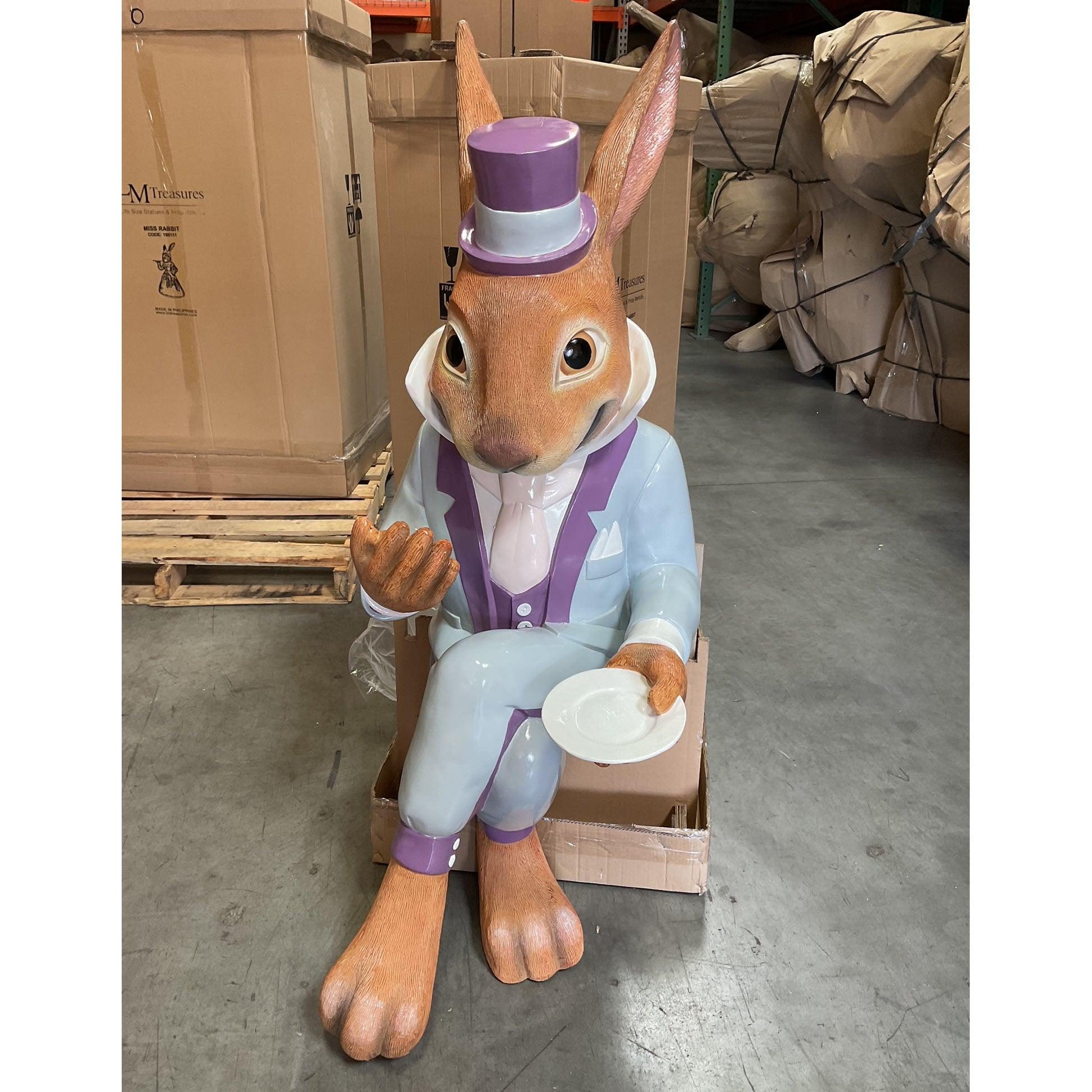 Sitting Mister Rabbit Statue - LM Treasures Prop Rentals 