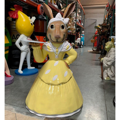 Miss Rabbit With Tray Statue - LM Treasures Prop Rentals 