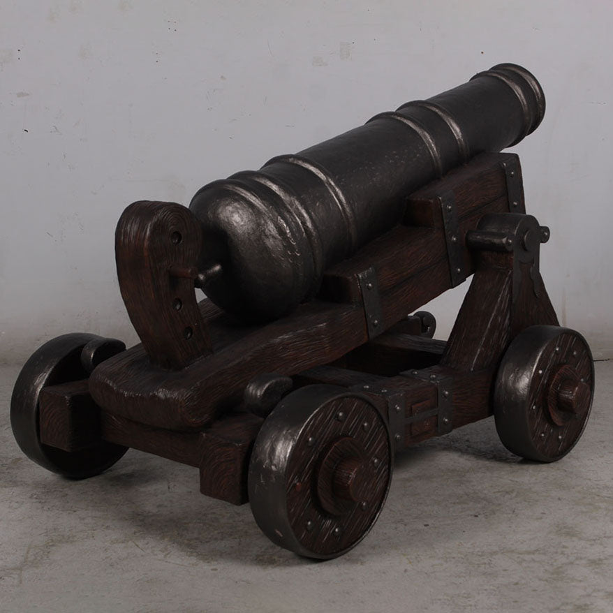 Medieval Cannon With Base Statue