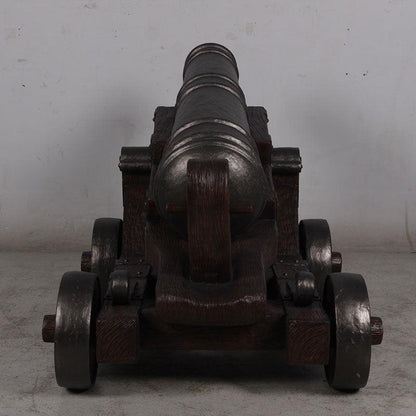 Medieval Cannon With Base Statue