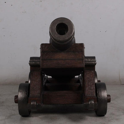 Medieval Cannon With Base Statue