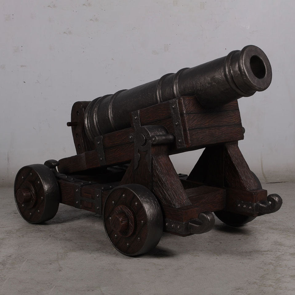 Medieval Cannon With Base Statue