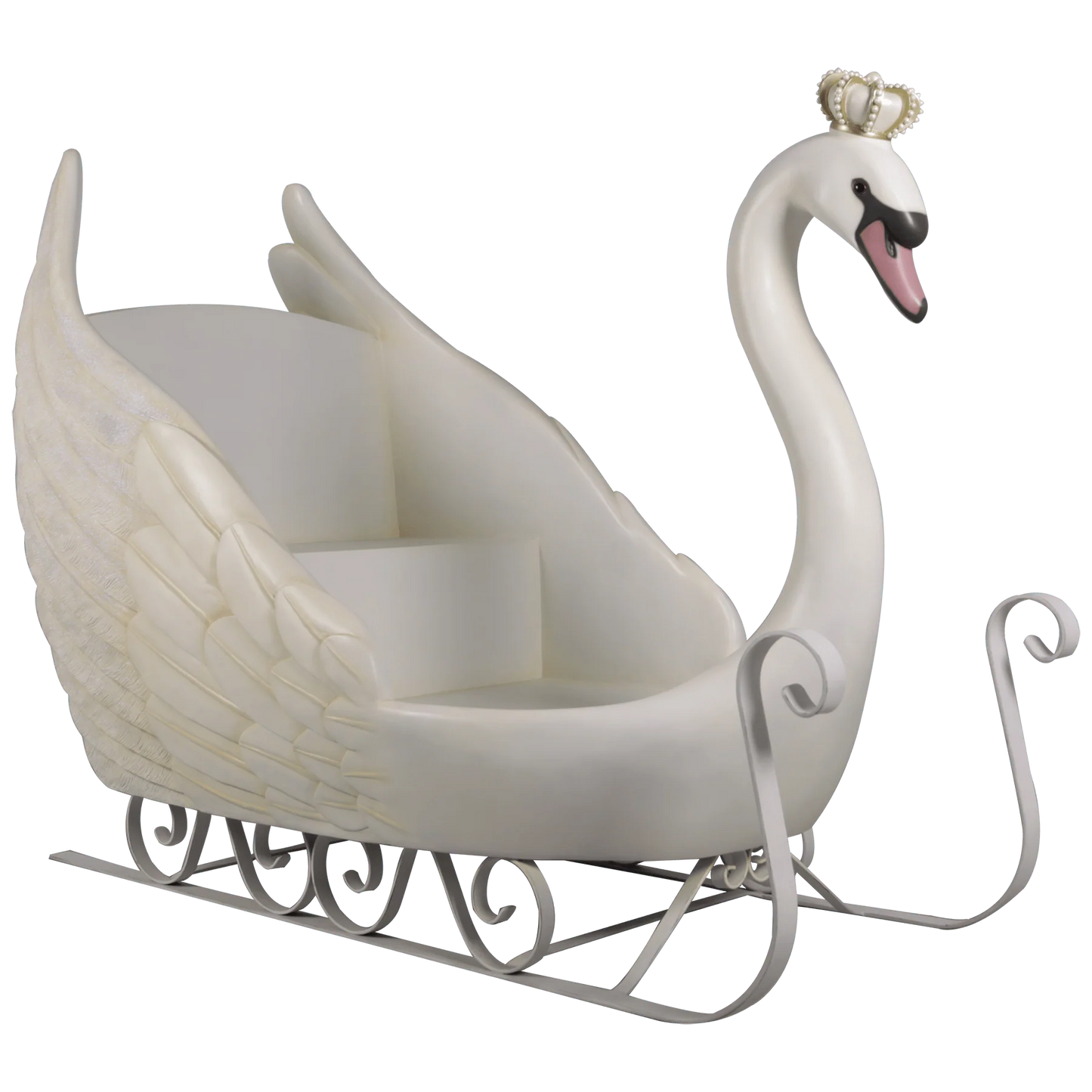 Large Swan Sleigh Statue