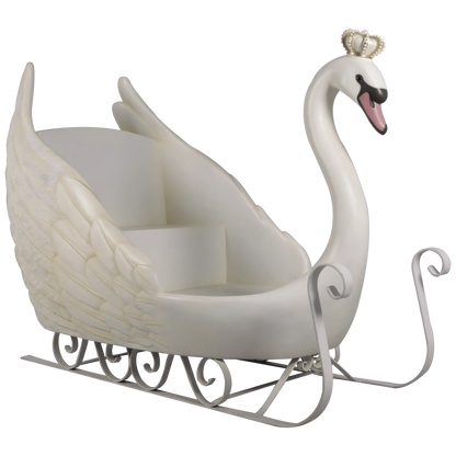 Large Swan Sleigh Statue