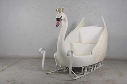 Large Swan Sleigh Statue