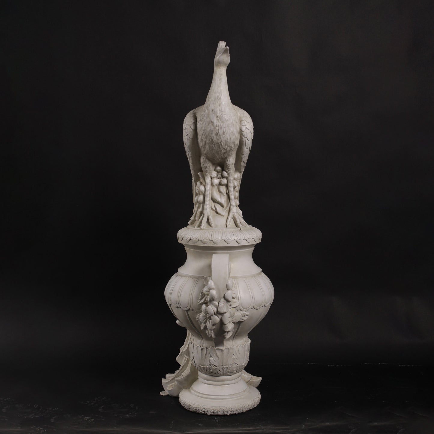 Peacock on Urn Stone Statue
