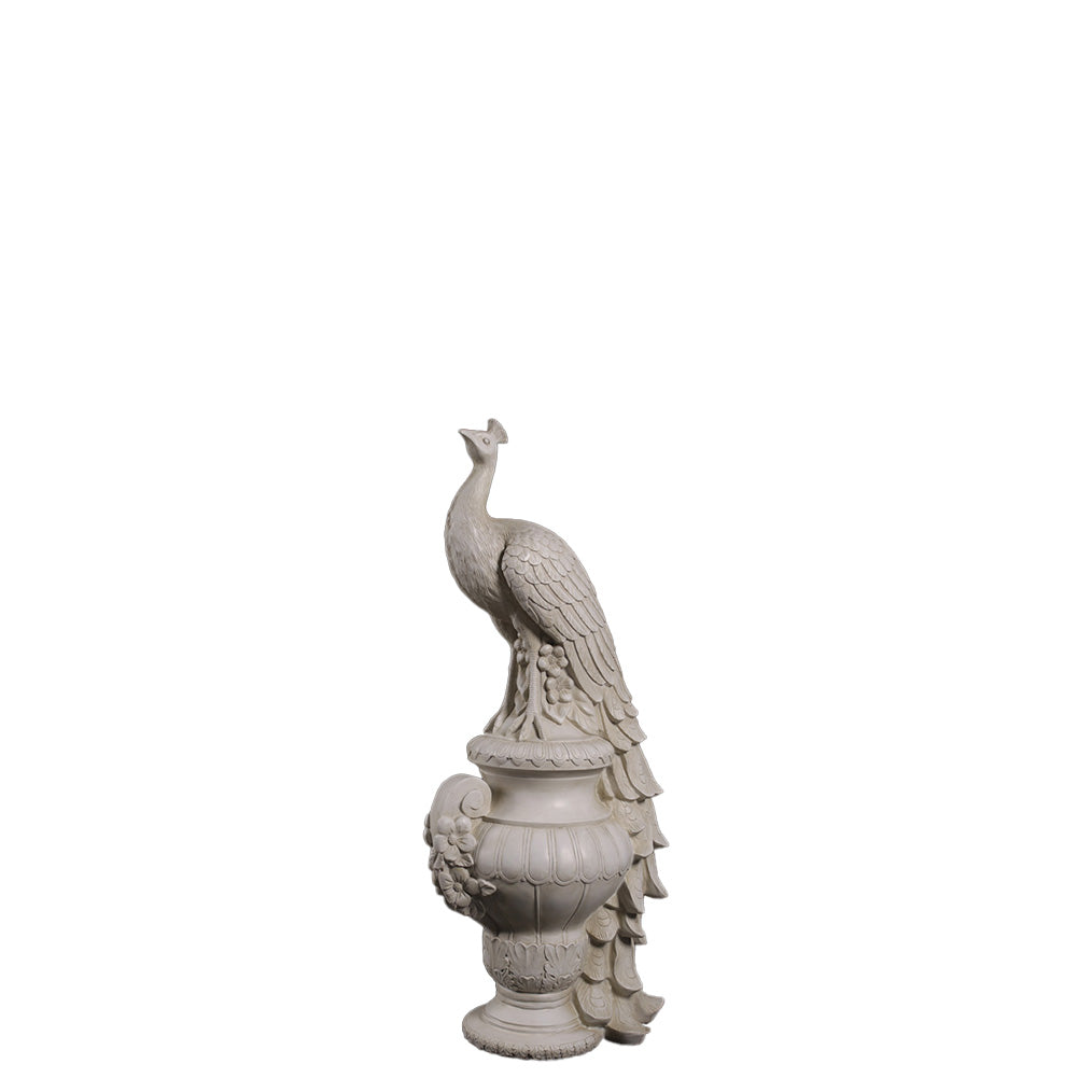 Peacock on Urn Stone Statue