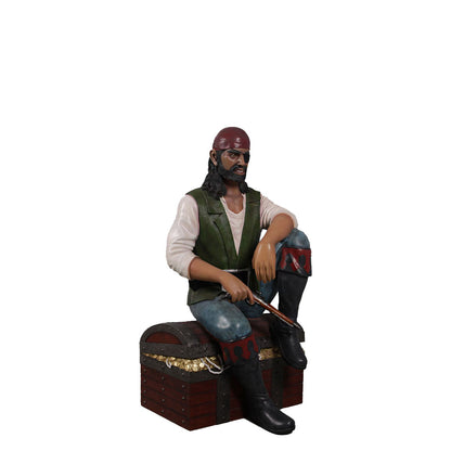 Pirate On Chest Life Size Statue