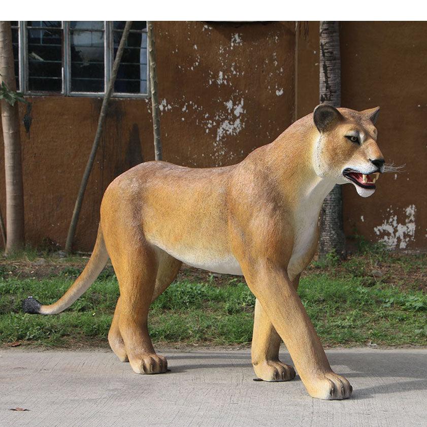 Walking Lioness Life Size Statue - LM Treasures Prop Rentals 