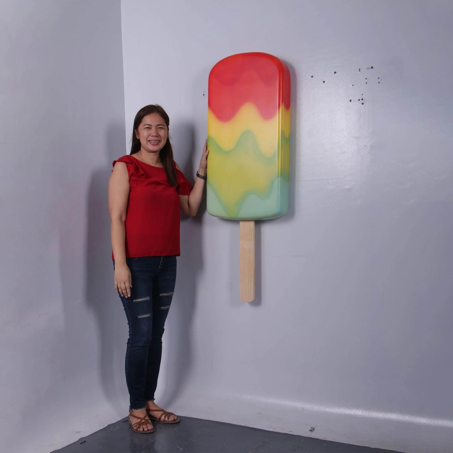 Small Hanging Rainbow Ice Cream Popsicle Statue