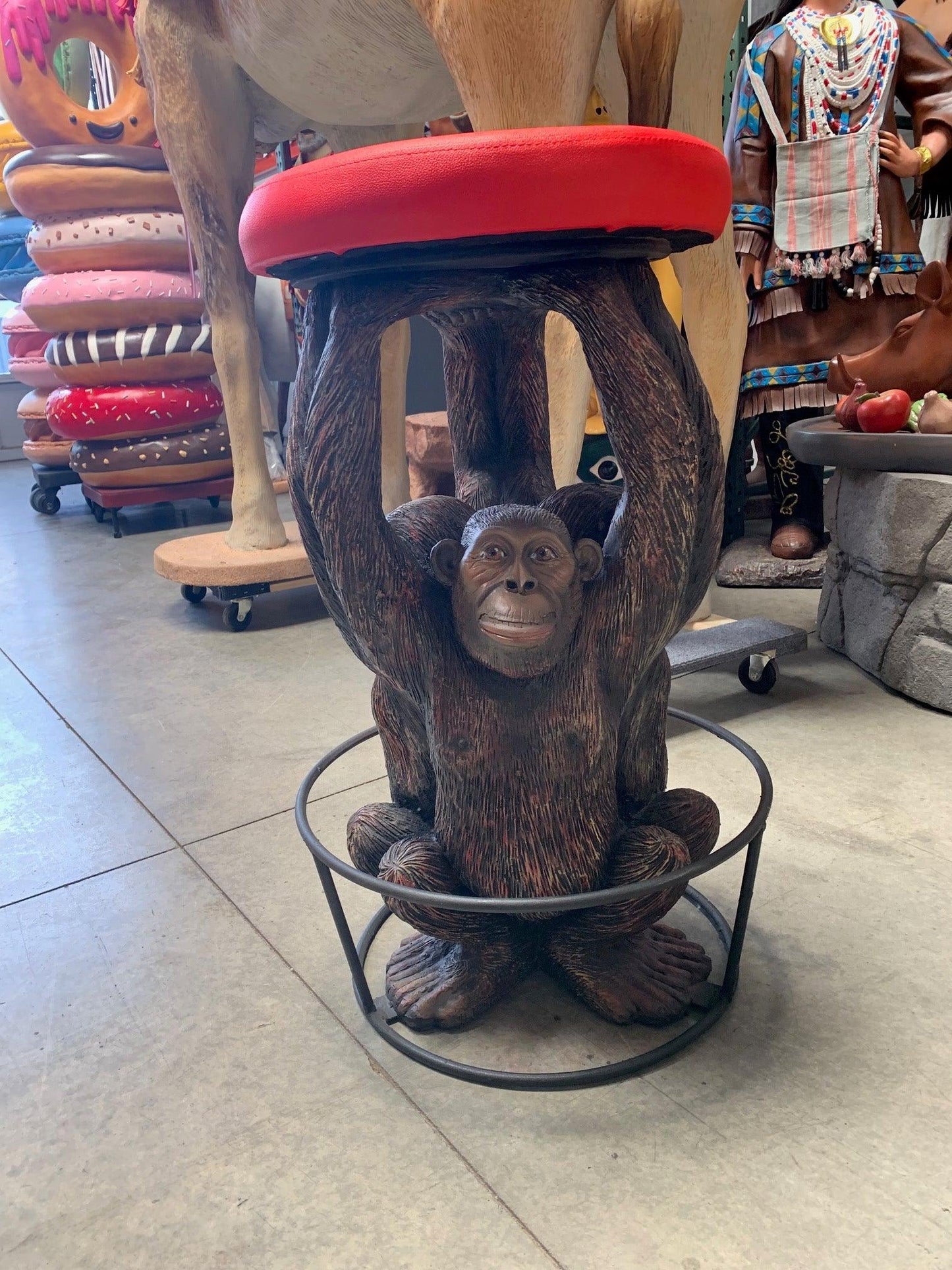 Monkey Barstool Over Sized Statue - LM Treasures Prop Rentals 