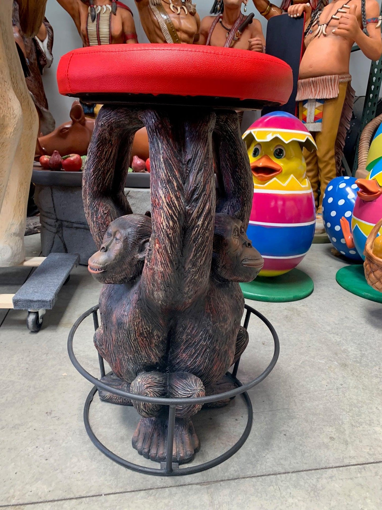 Monkey Barstool Over Sized Statue - LM Treasures Prop Rentals 