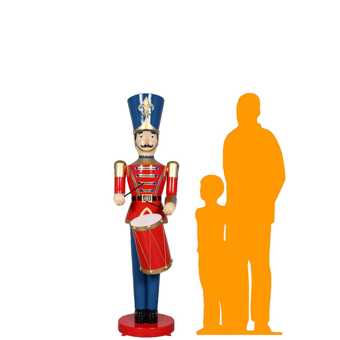 Red Toy Soldier Drummer Statue - LM Treasures Prop Rentals 