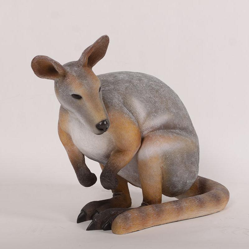 Crouching Wallaby Kangaroo Statue