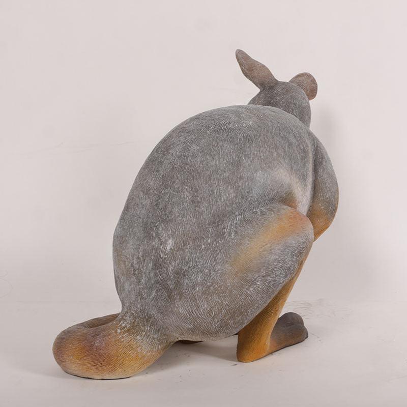 Crouching Wallaby Kangaroo Statue