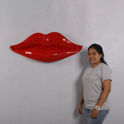 Red Lips Over Sized Statue