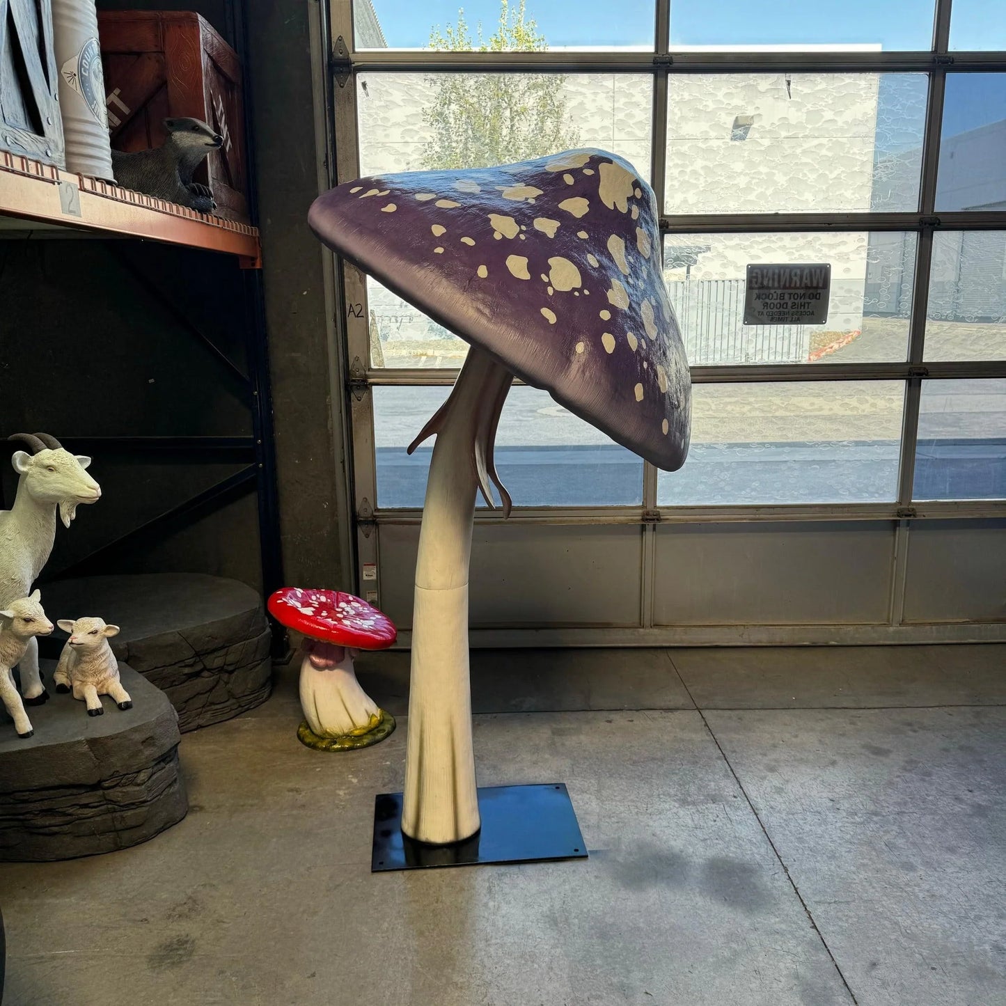 Purple Parasol Mushroom Statue