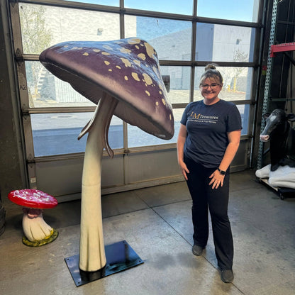 Purple Parasol Mushroom Statue