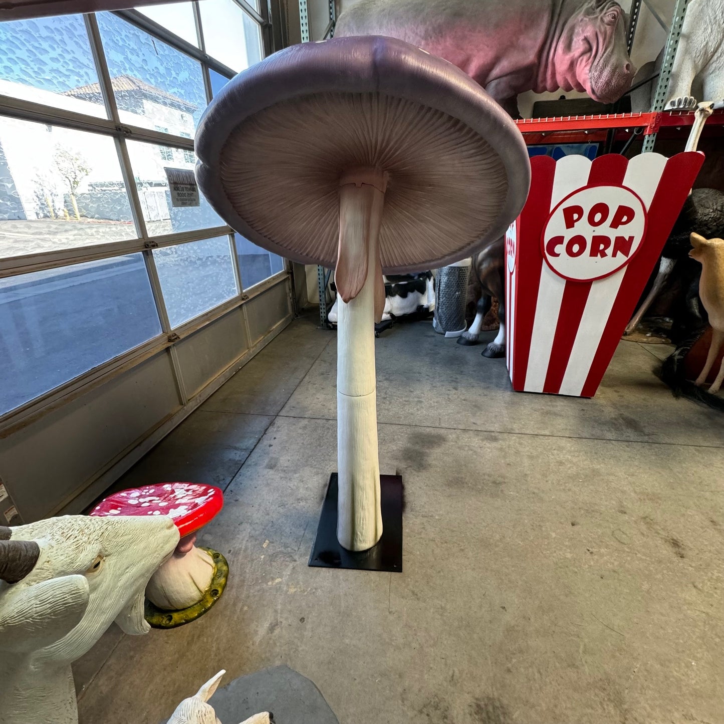 Purple Parasol Mushroom Statue