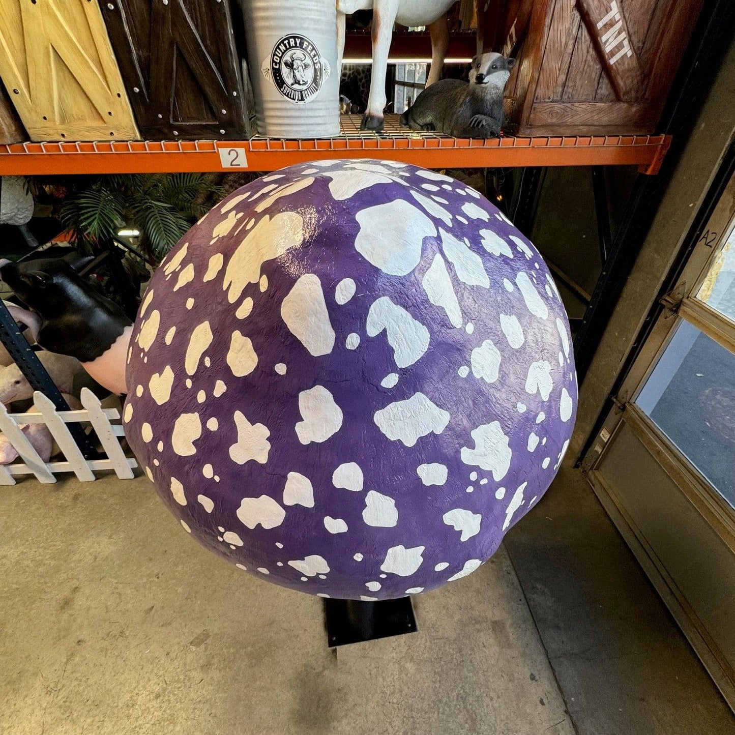 Purple Parasol Mushroom Statue