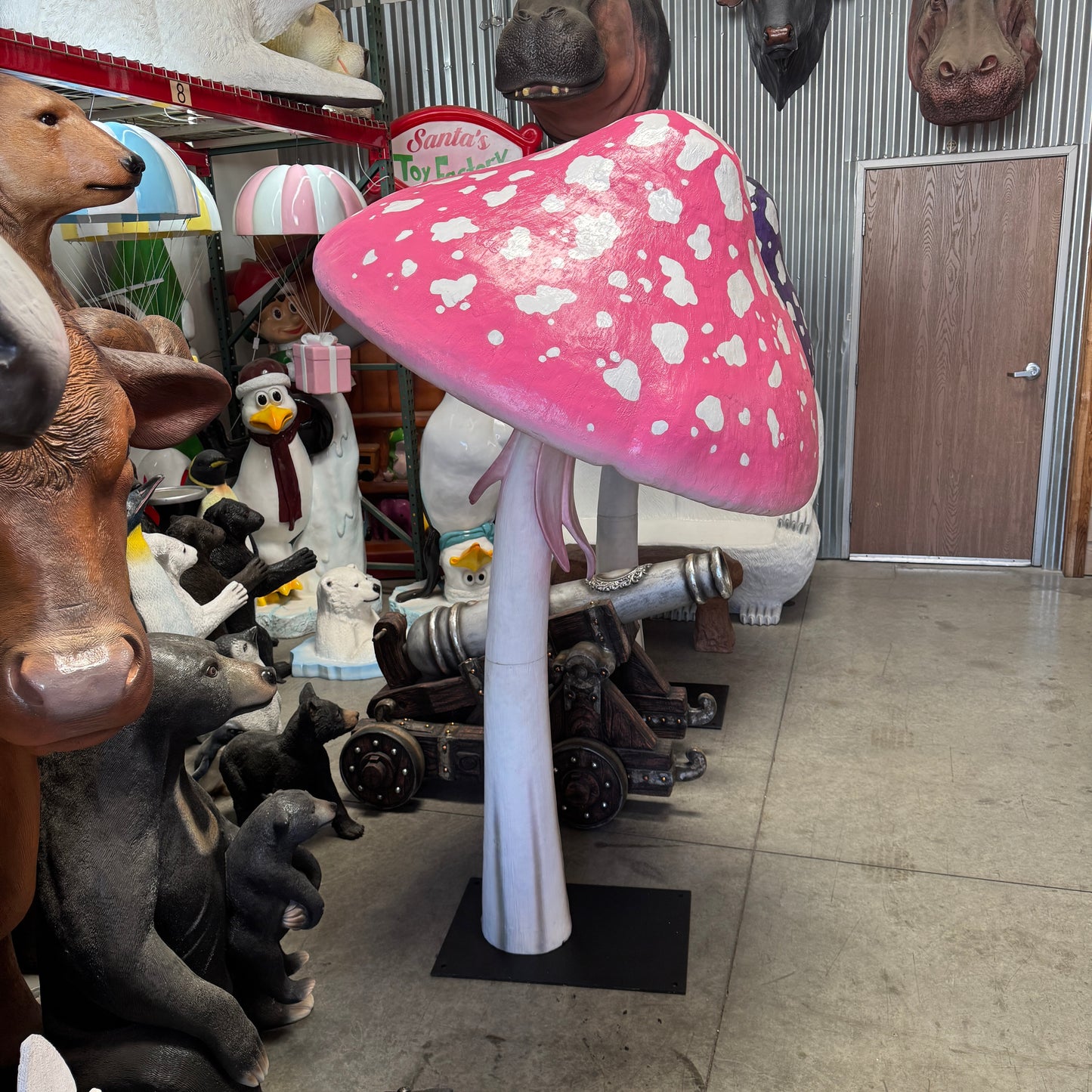 Pink Parasol Mushroom Statue
