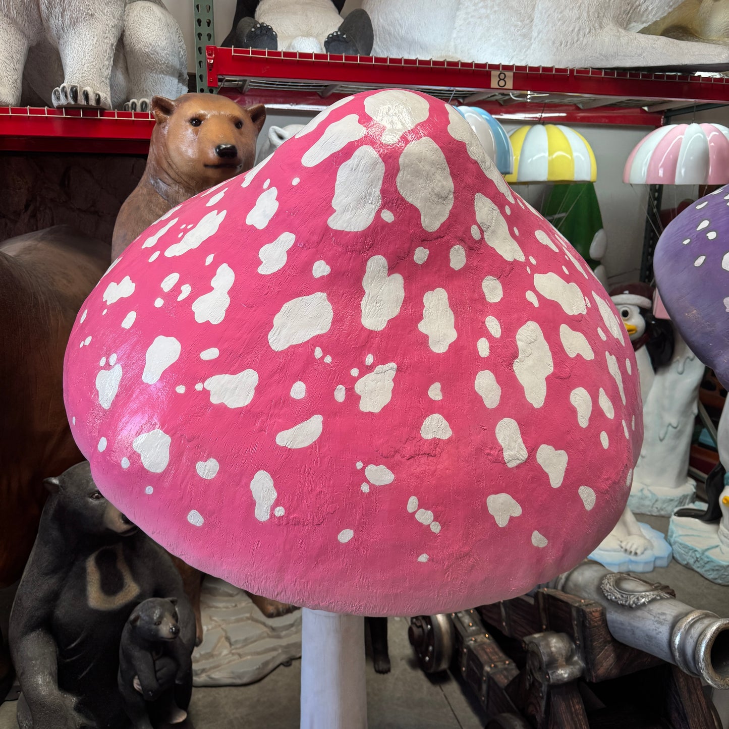 Pink Parasol Mushroom Statue