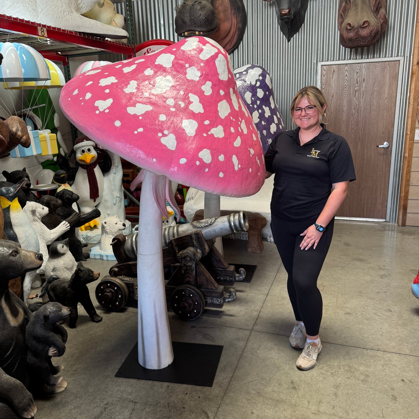 Pink Parasol Mushroom Statue