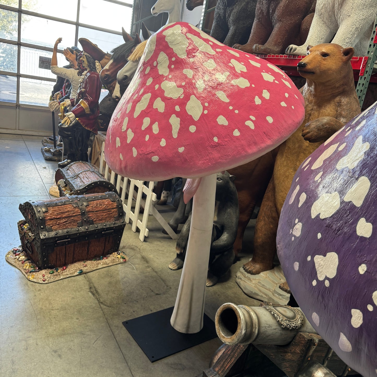 Pink Parasol Mushroom Statue