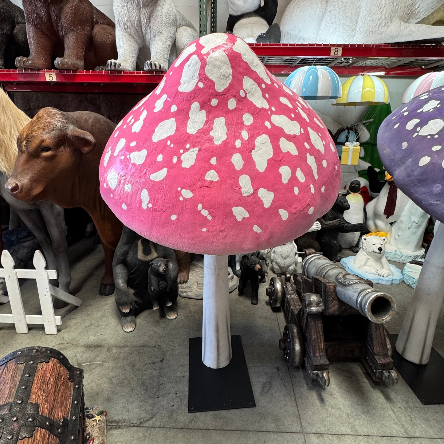 Pink Parasol Mushroom Statue
