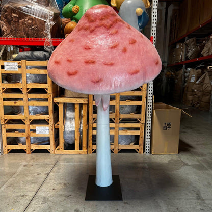 Shimmering Pink Parasol Mushroom Statue