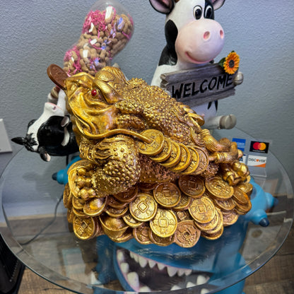 Gold Feng Shui Money Frog Statue