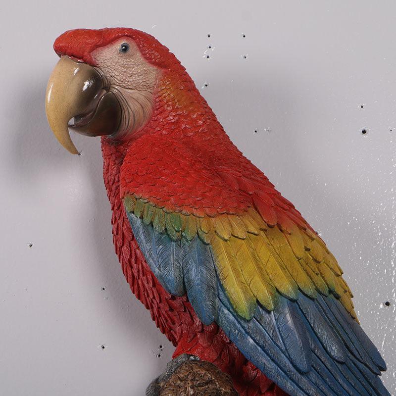 Hanging Scarlett Macaw Parrot Statue