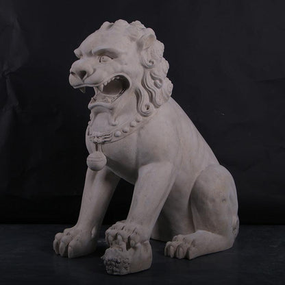 Stone Foo Dog Female Statue - LM Treasures Prop Rentals 