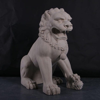 Stone Foo Dog Female Statue - LM Treasures Prop Rentals 