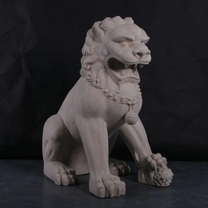 Stone Foo Dog Female Statue