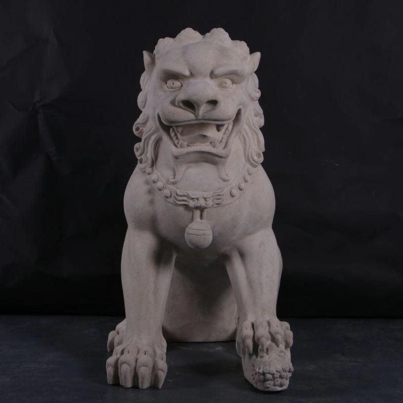 Stone Foo Dog Female Statue