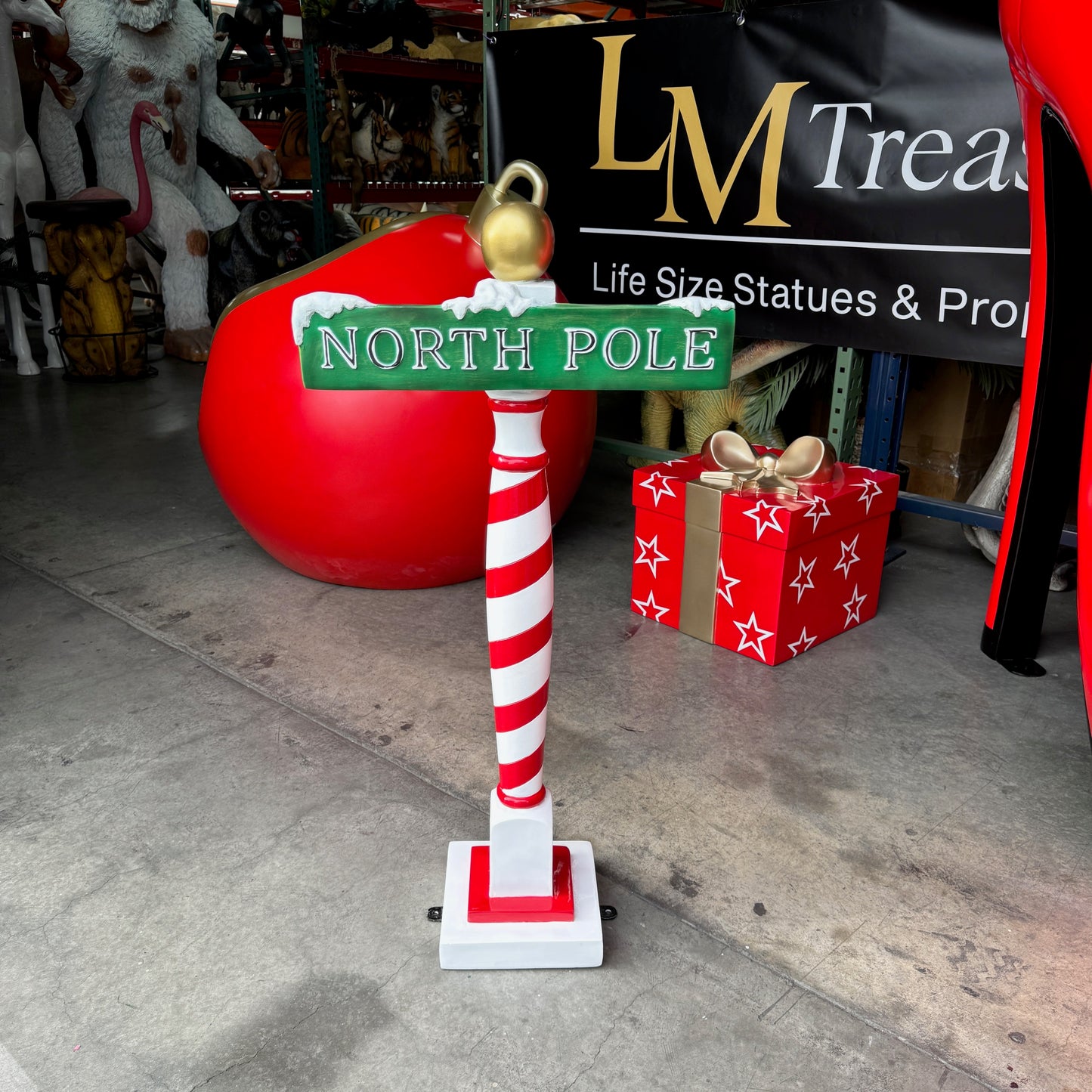 Small North Pole Sign Statue