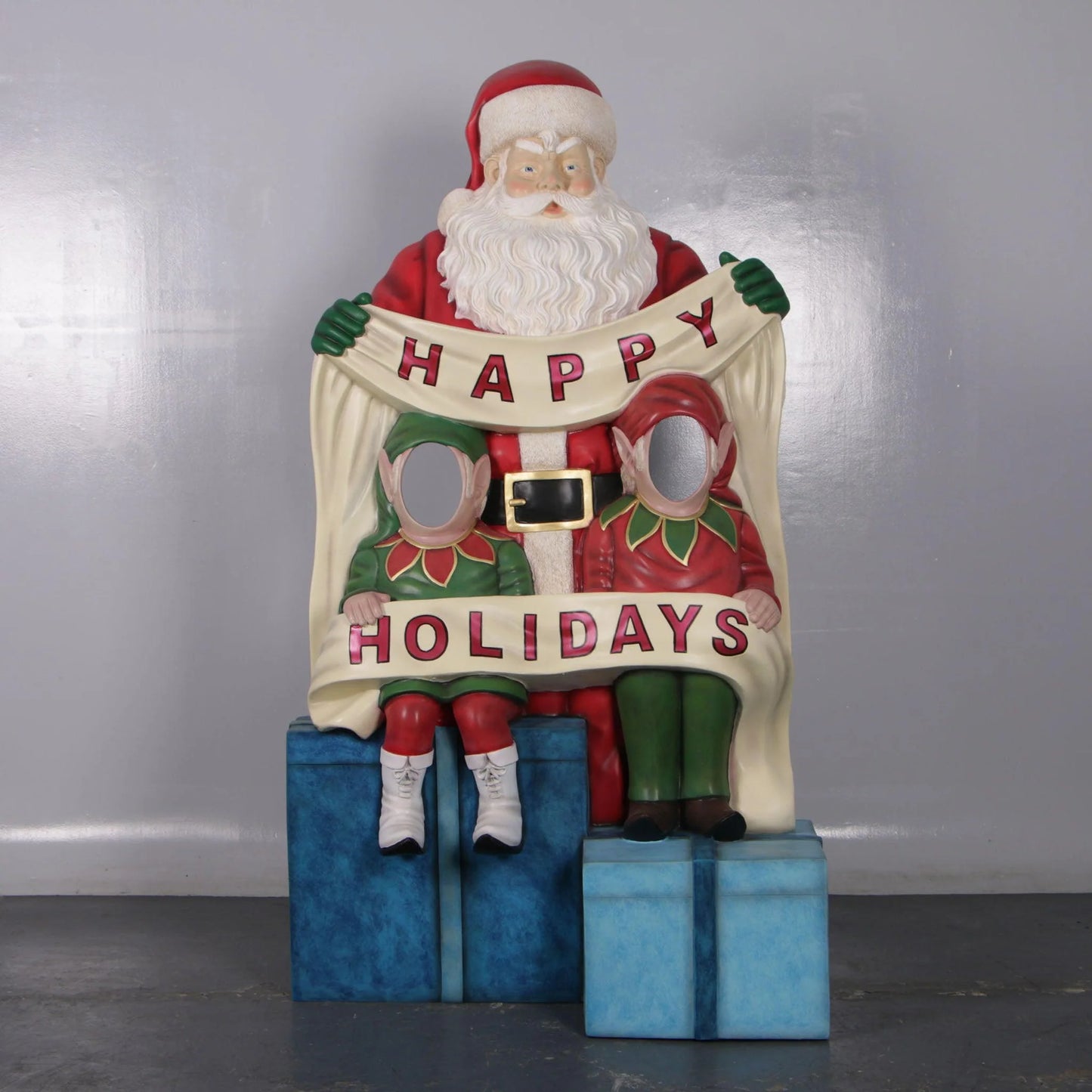 Santa Happy Holidays Photo Op Statue