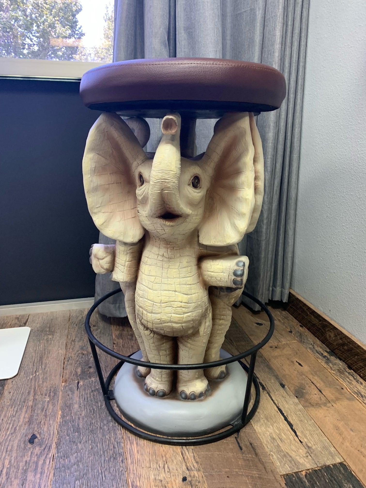 Elephant Barstool Over Sized Statue - LM Treasures Prop Rentals 