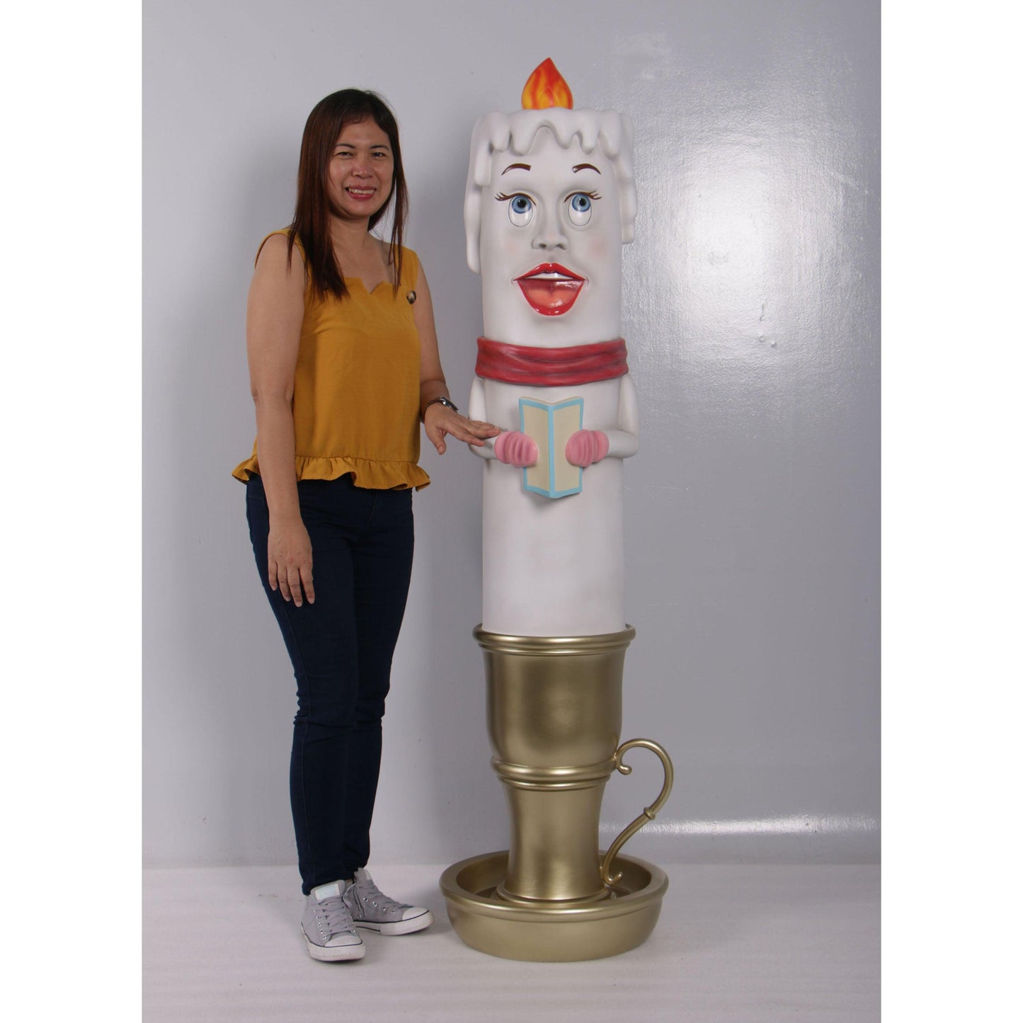 Female Candle Over Sized Statue - LM Treasures Prop Rentals 