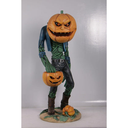 Scary Pumpkin Man Life Size Statue