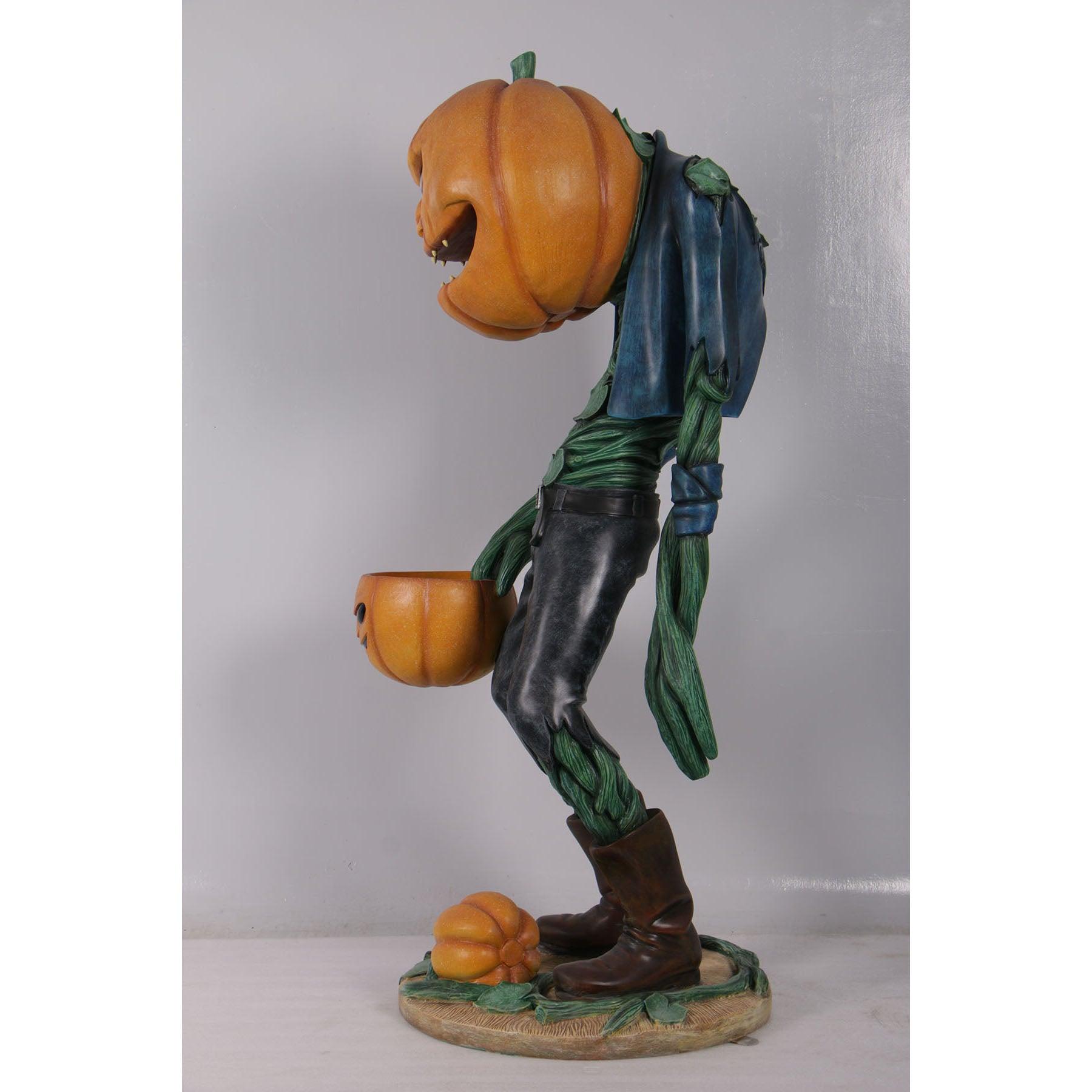 Scary Pumpkin Man Life Size Statue - LM Treasures Prop Rentals 